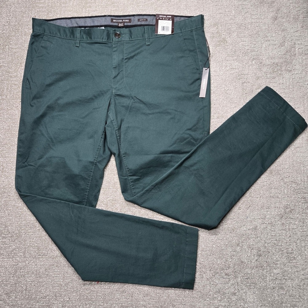 Michael Kors Mens Skinny Fit Chino Pants 38x32 Loden Green CU23CTJ6W8 NEW